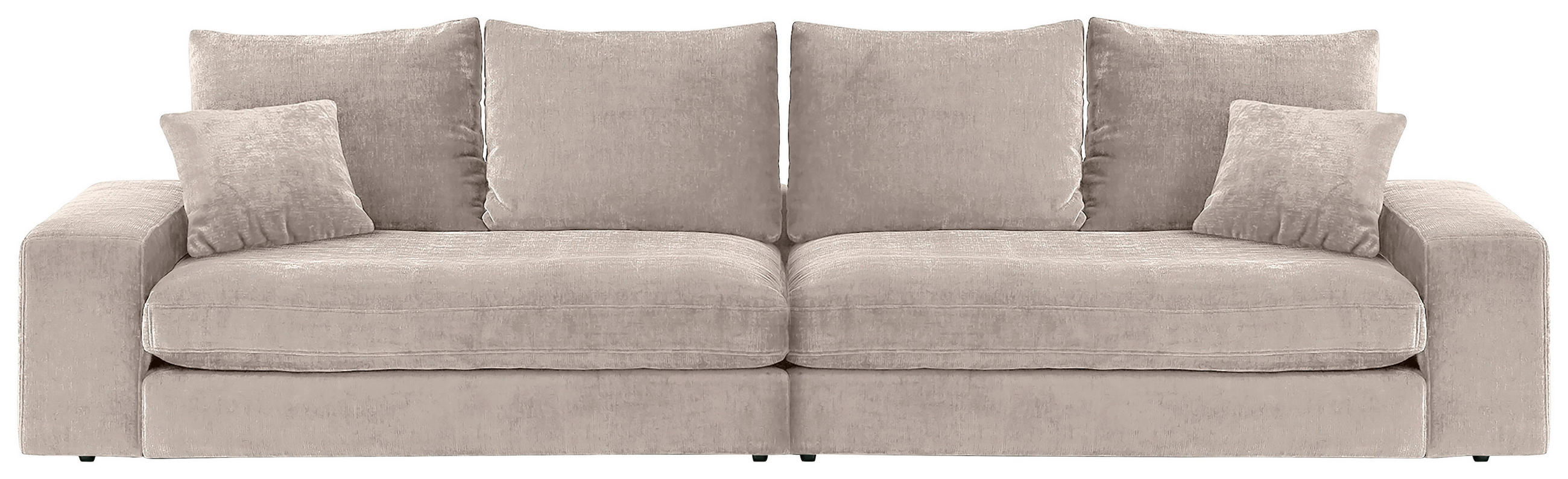 BIGSOFA Chenille Creme  - Creme/Schwarz, MODERN, Kunststoff/Textil (273/67/125cm) - MID.YOU