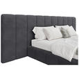 POLSTERBETT gepolstertes Kopfteil, Lattenrost, Bettkasten Anthrazit 160/200 cm  - Anthrazit/Schwarz, Design, Holz/Kunststoff (160/200cm) - Carryhome