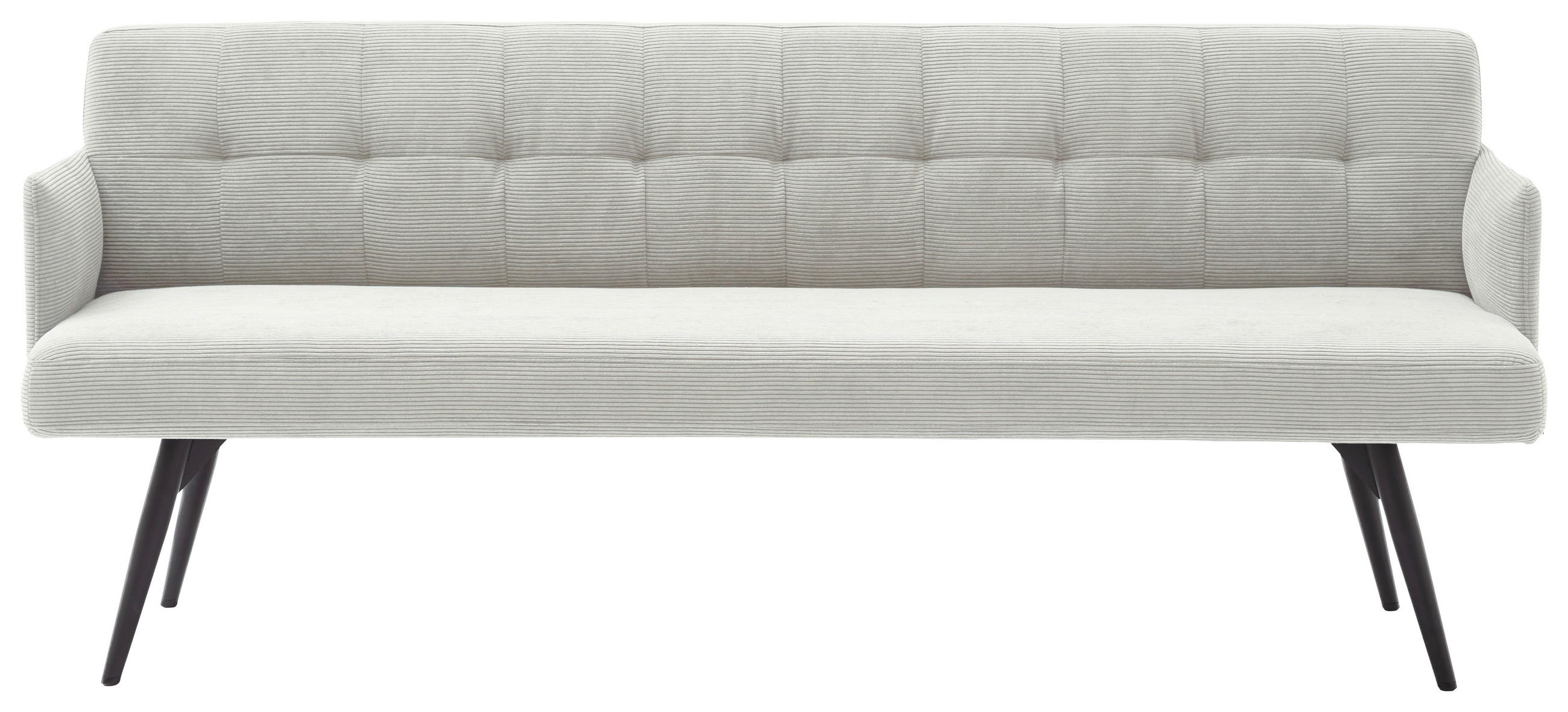 SITZBANK 206/85/69 cm Cord Hellgrau Metall - Hellgrau/Schwarz, Design, Textil/Metall (206/85/69cm) - Johann Jakob
