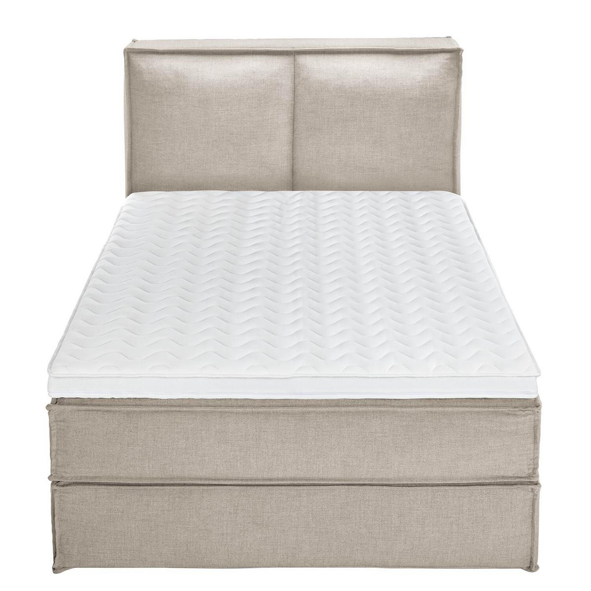 BOXSPRINGBETT 140/220 cm  in Beige  - Beige/Schwarz, Design, Kunststoff/Textil (140/220cm) - home24