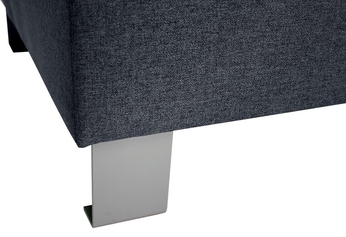 HOCKER in Textil Grau  - Silberfarben/Grau, Design, Textil/Metall (62/41/62cm) - Xora
