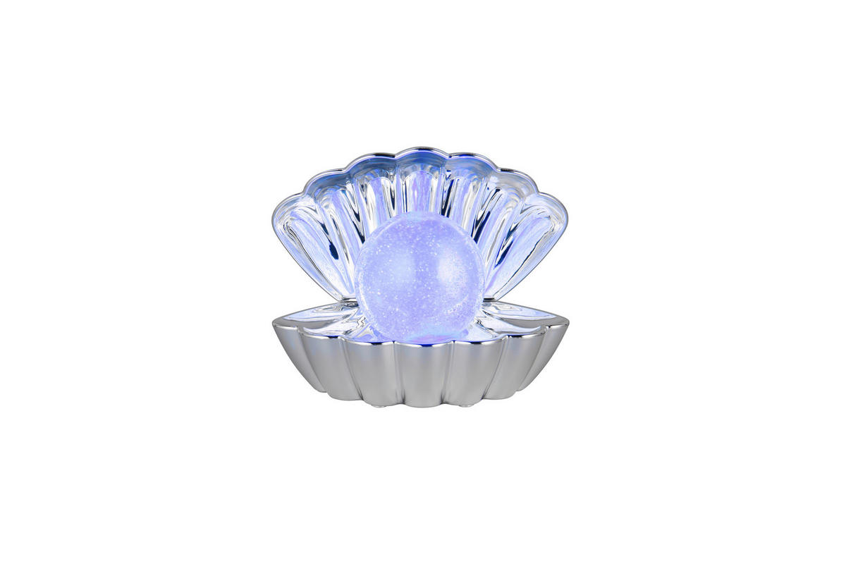 LED-TISCHLEUCHTE Shelly 17,5/15/12,5 cm   - Chromfarben/Transparent, Trend, Kunststoff (17,5/15/12,5cm)