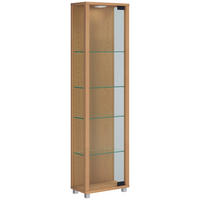VITRINA, barve bukve - črna/barve bukve, Design, umetna masa/steklo (33/113/18cm) - MID.YOU