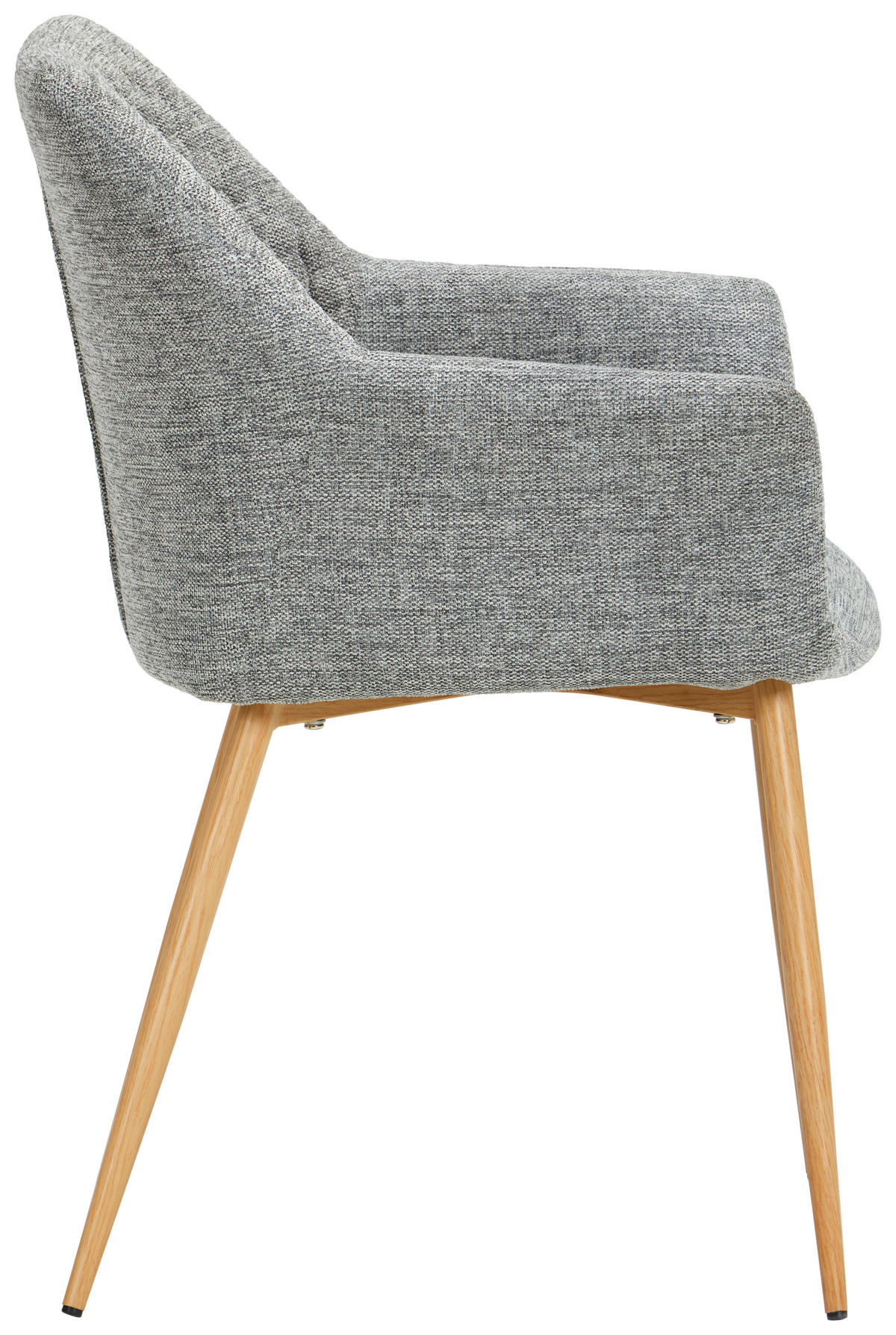 ARMLEHNSTUHL  in Eisen Webstoff  - Eichefarben/Grau, KONVENTIONELL, Holz/Textil (56,5/80/58cm) - Livetastic