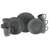 KOMBINOVANÝ SERVIS, 16-dielne, kamenina - antracitová, Design, keramika - Creatable