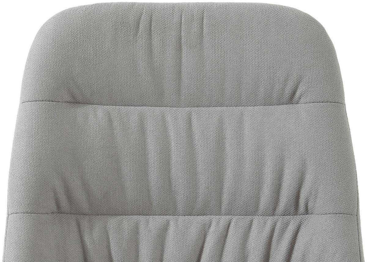 STUHL Leinenoptik Schwarz, Hellgrau  - Hellgrau/Schwarz, Design, Textil/Metall (46,5/86,5/58cm) - Ti'me