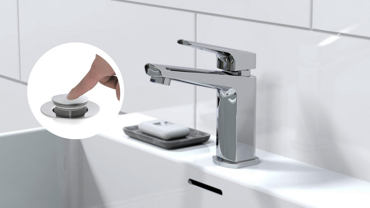 TVÄTTSTÄLLSBLANDARE 5,5/16/15,7 cm  - kromfärg, Basics, metall (5,5/16/15,7cm) - Xora