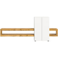 WOHNWAND 2-teilig  in Eiche Wotan  270/112/35 cm  - Eiche Wotan/Schwarz, Design, Holzwerkstoff (270/112/35cm) - MID.YOU