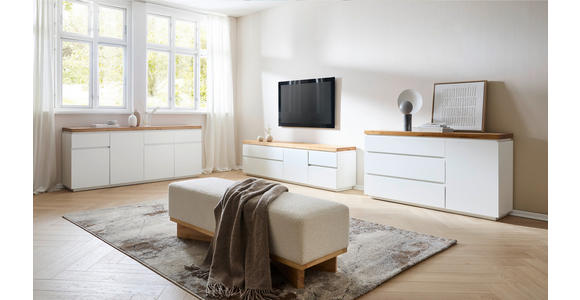 SIDEBOARD 145/82/42 cm  - Eichefarben/Weiß, KONVENTIONELL, Holz/Holzwerkstoff (145/82/42cm) - Novel
