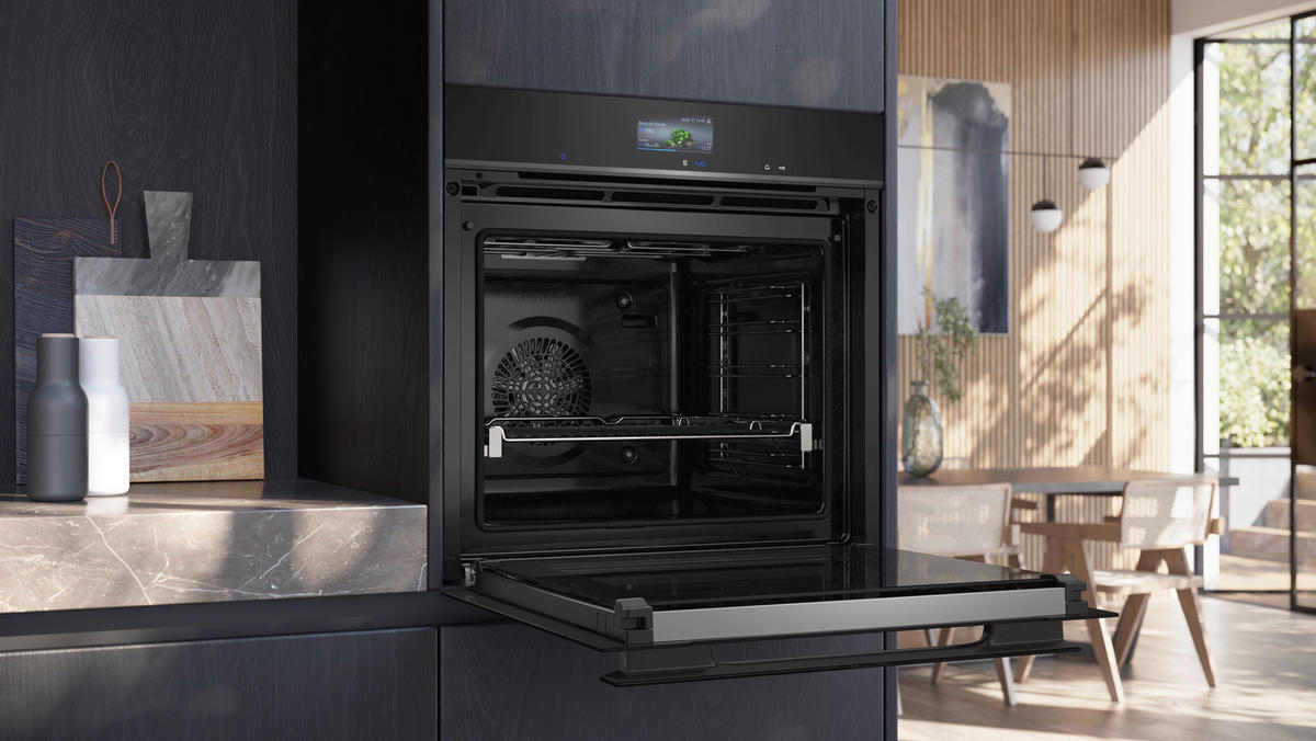 EINBAUBACKOFEN HB976GMB1  - Edelstahlfarben/Schwarz, Basics, Metall (59,4/59,5/54,8cm) - Siemens