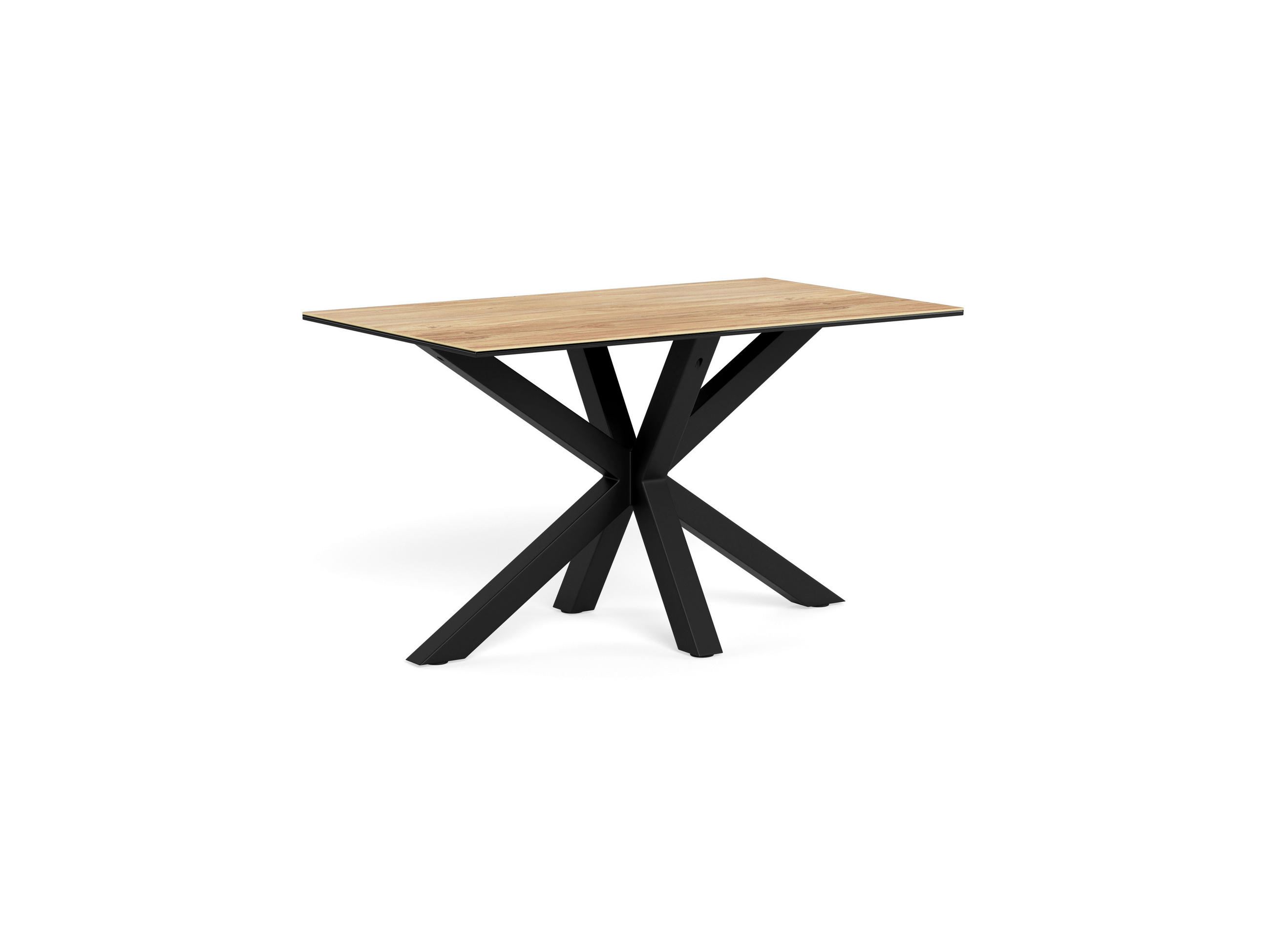 ESSTISCH in Metall, Glas, Keramik 135/80/75,5 cm  - Eichefarben/Schwarz, MODERN, Glas/Keramik (135/80/75,5cm) - MID.YOU