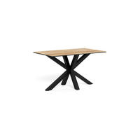 ESSTISCH in Metall, Glas, Keramik 135/80/75,5 cm  - Eichefarben/Schwarz, MODERN, Glas/Keramik (135/80/75,5cm) - MID.YOU