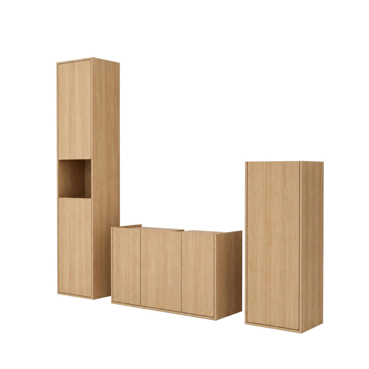 WASCHBECKENUNTERSCHRANK 98/62/35 cm  - Eichefarben/Schwarz, Trend, Holzwerkstoff/Kunststoff (98/62/35cm) - MID.YOU