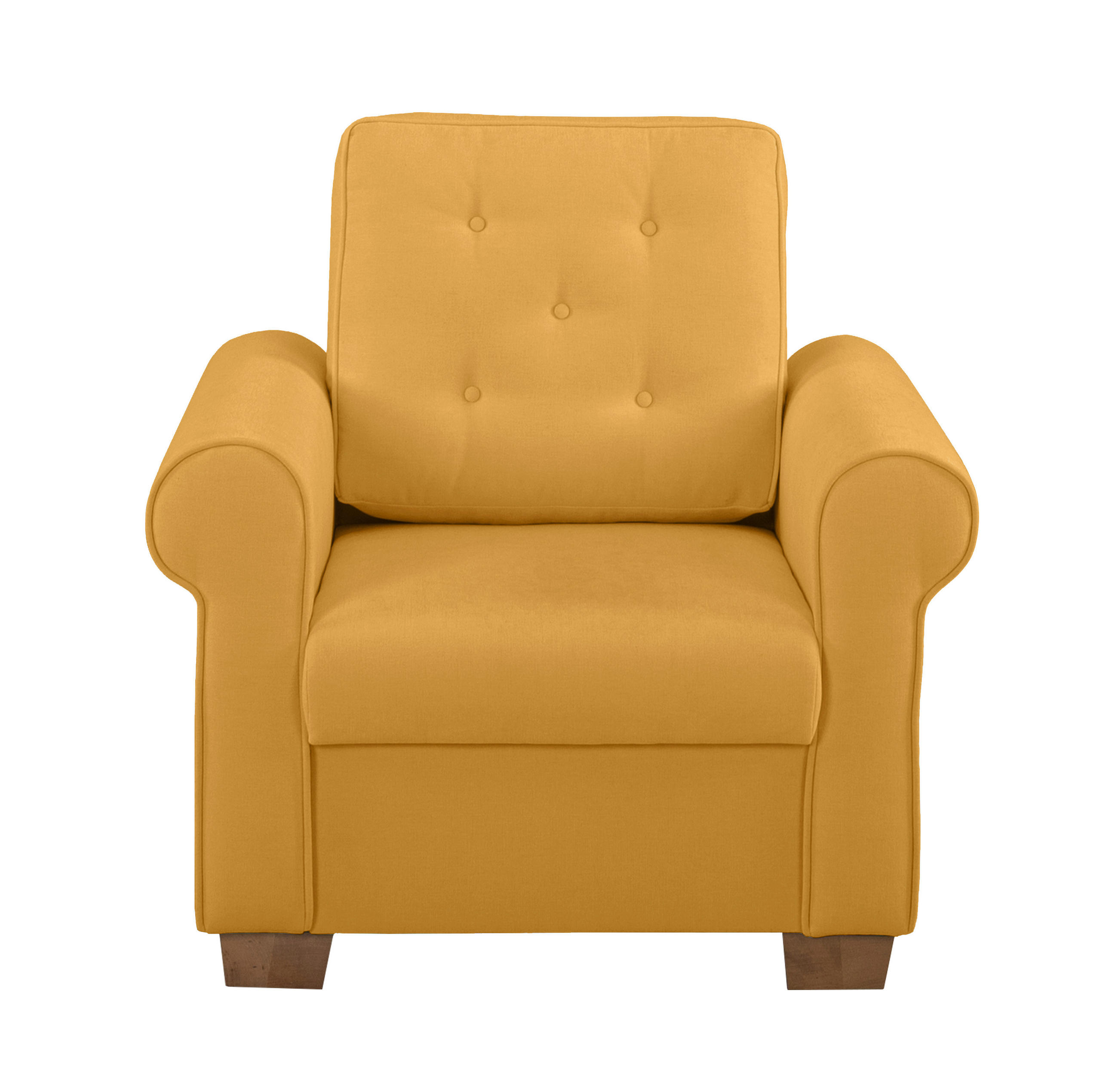 SESSEL in Gelb  - Gelb/Buchefarben, Design, Holz/Textil (93/89/82cm) - MID.YOU