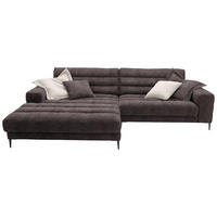 ECKSOFA  in Flachgewebe Braun  207/296 cm  - Schwarz/Braun, Design, Textil/Metall (207/296cm) - Dieter Knoll