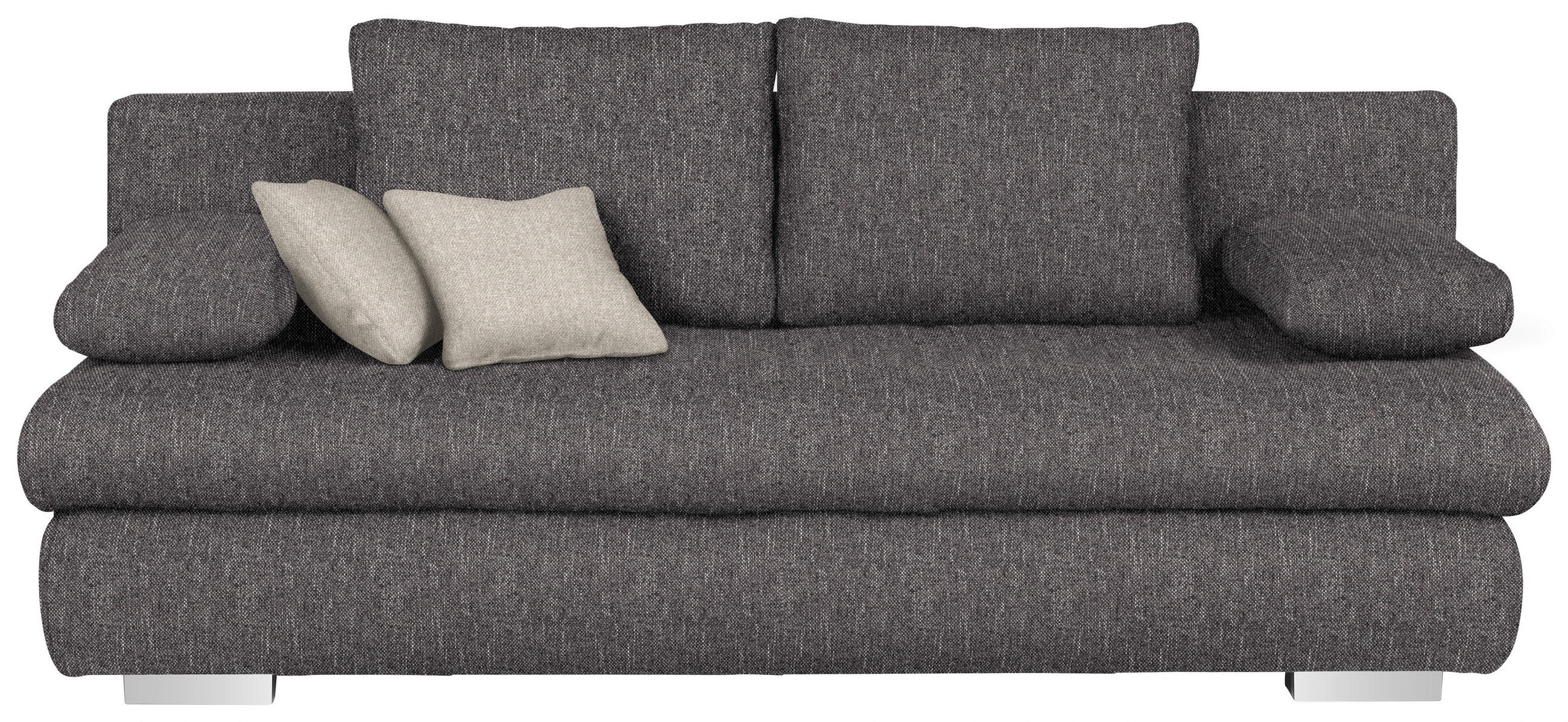 SOFA LEŽAJ tamnosiva  - tamnosiva/boja hroma, Dizajnerski, tekstil/plastika (205/88/96cm) - Ti'me