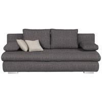 SOFA LEŽAJ tamnosiva  - tamnosiva/boja hroma, Dizajnerski, tekstil/plastika (205/88/96cm) - Ti'me