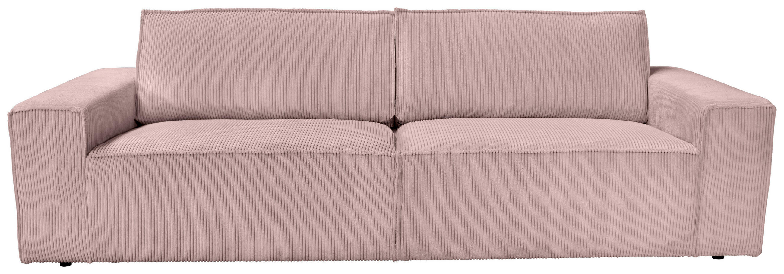 3-SITZER-SOFA Cord Altrosa - Schwarz/Altrosa, KONVENTIONELL, Kunststoff/Textil (248/76/95cm) - Carryhome