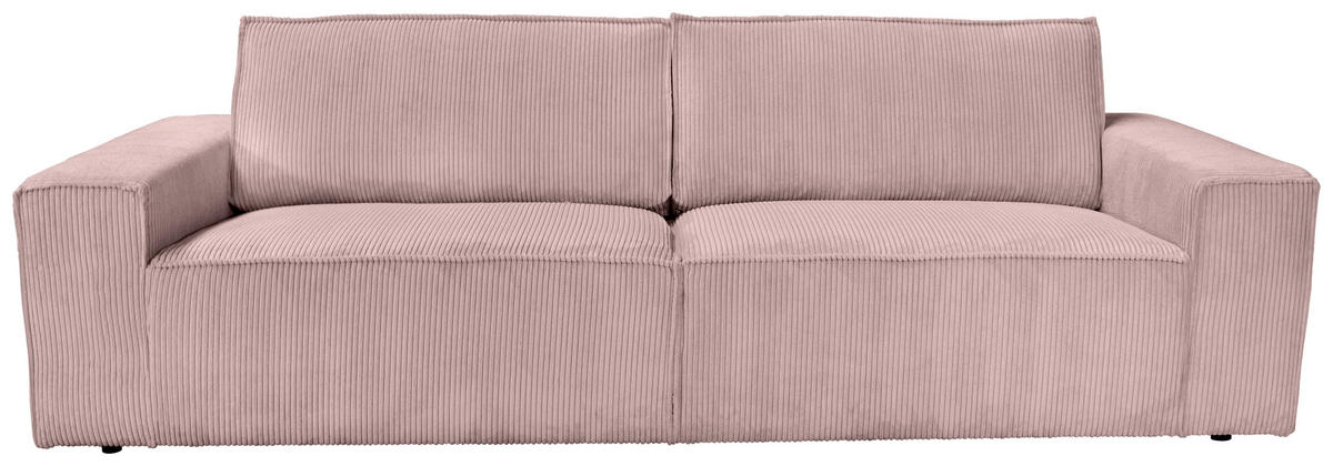 3-SITZER-SOFA Cord Altrosa  - Schwarz/Altrosa, KONVENTIONELL, Kunststoff/Textil (248/76/95cm) - Carryhome