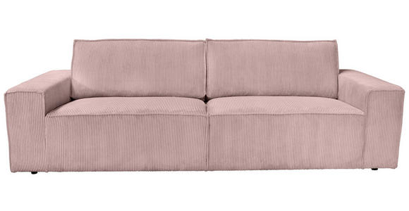 3-SITZER-SOFA Cord Altrosa - Schwarz/Altrosa, KONVENTIONELL, Kunststoff/Textil (248/76/95cm) - Carryhome