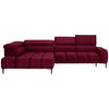 ECKSOFA Rot Webstoff  - Rot/Schwarz, Design, Textil/Metall (216/300cm) - Welnova