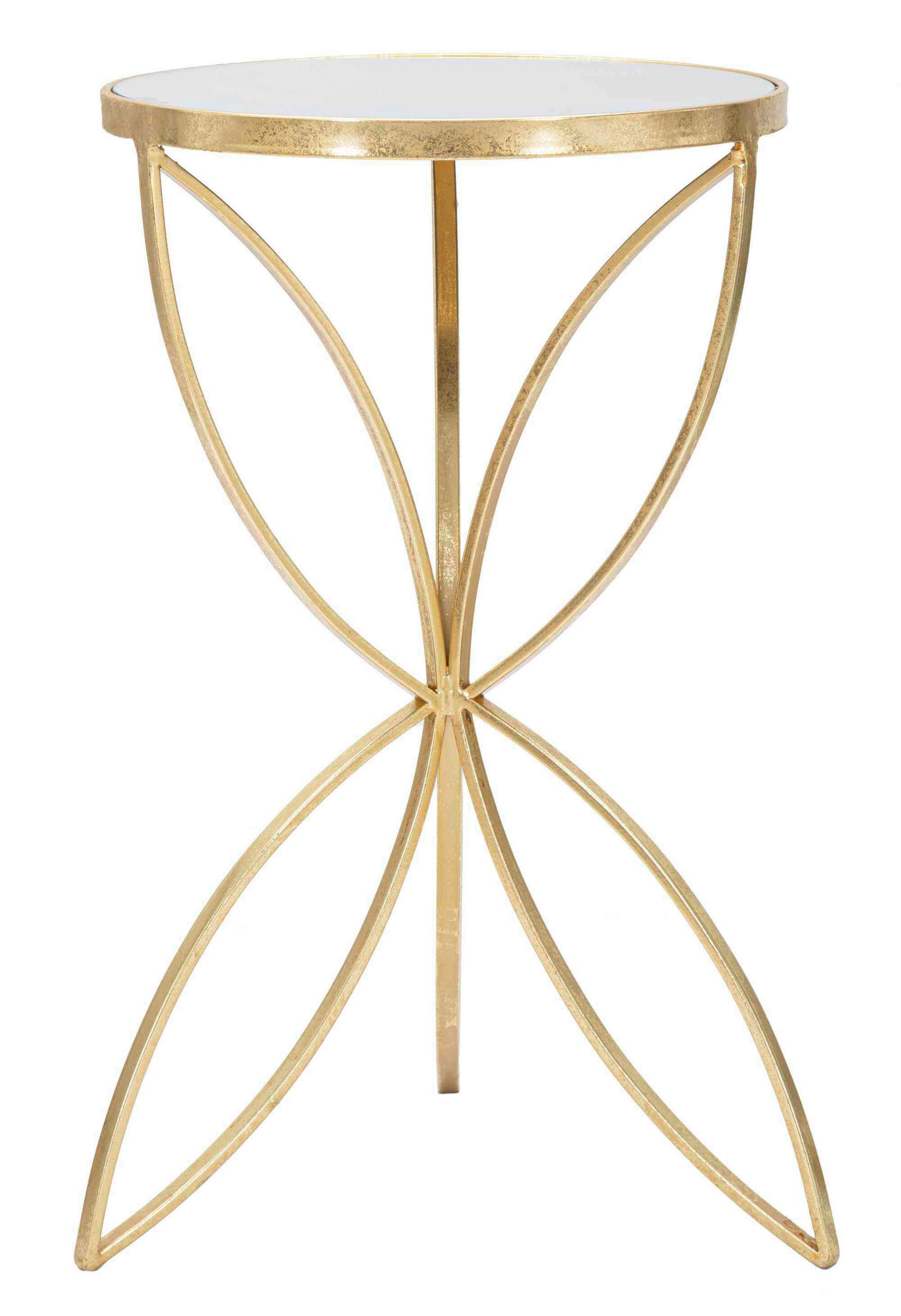 Mauro Ferretti KONFERENČNÍ STOLEK, bílá, barvy zlata, kov, sklo, 35/35/60 cm