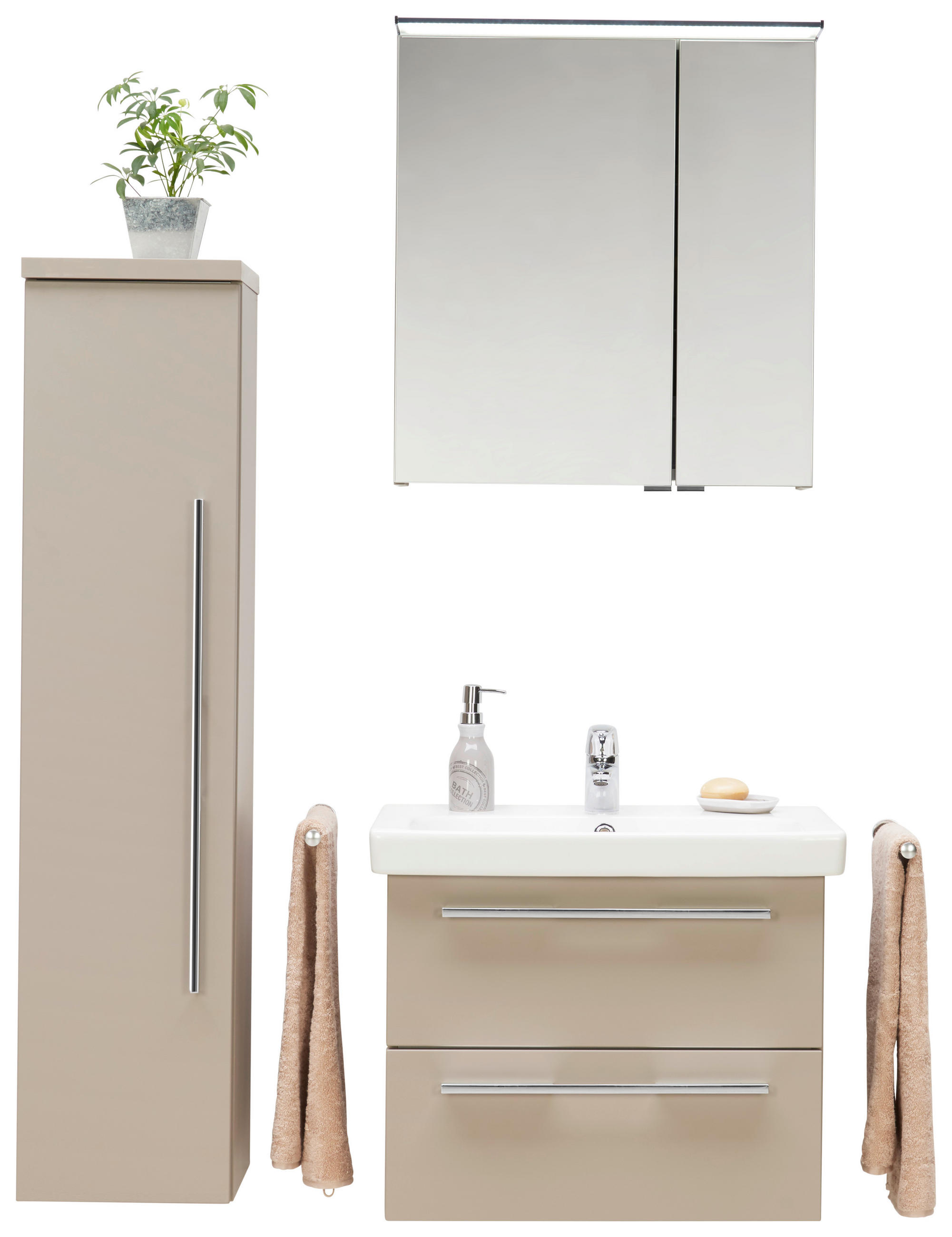 MIDISCHRANK 30/130,8/30 cm  - Chromfarben/Grau, Design, Glas/Holzwerkstoff (30/130,8/30cm) - Novel