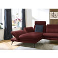 ECKSOFA in Echtleder Brombeere  195/308 cm  - Brombeere/Schwarz, Design, Leder/Metall (195/308cm) - Dieter Knoll