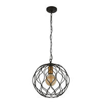 HÄNGLAMPA Finesse 31.5/33 cm  - svart/guldfärgad, Modern, metall (31.5/33cm)