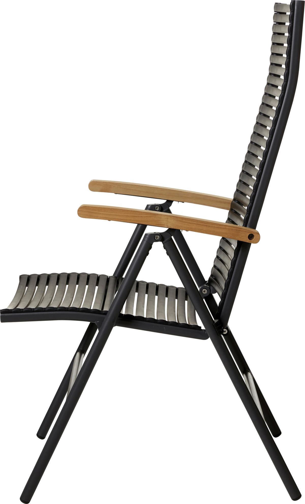 GARTENSTUHL Anthrazit, Schwarz, Teakfarben  - Anthrazit/Schwarz, KONVENTIONELL, Holz/Kunststoff (60/111/72cm) - Gardenson