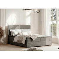 BOXSÄNG 140/200 cm  i ljusgrå  - ljusgrå/svart, Trend, textil/plast (140/200cm) - Boxxx