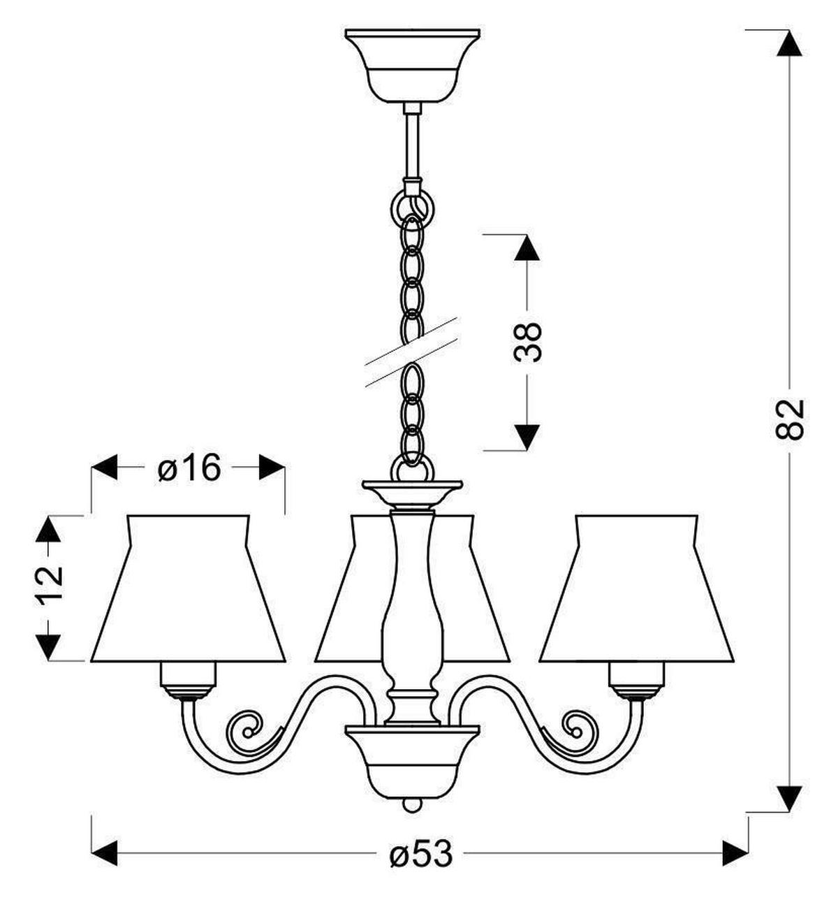 PENDELLAMPA Zefir 53/53/82 cm  - svart/guldfärgad, Trend, metall (53/53/82cm)