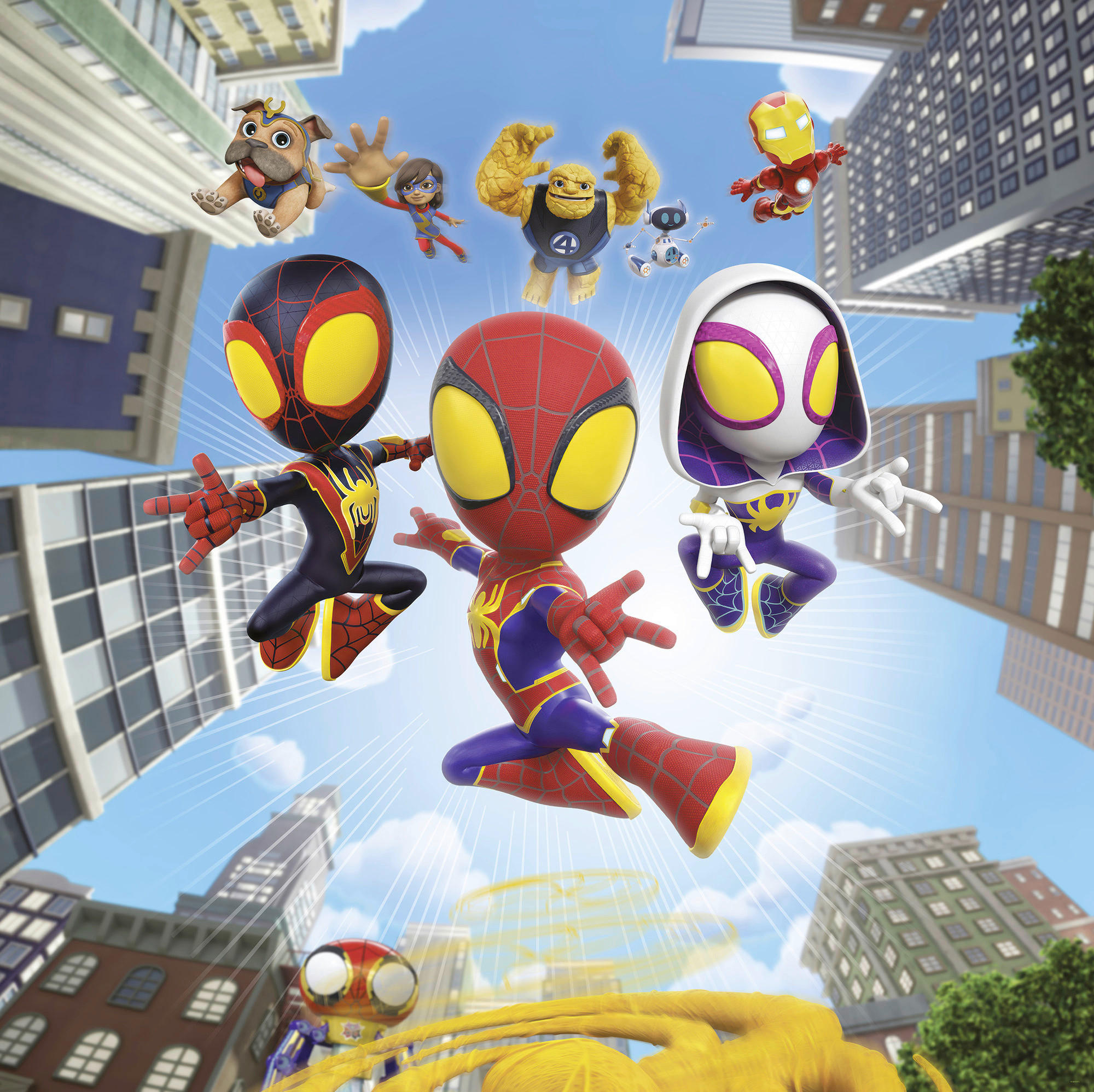 FOTOTAPETE SPIDEY AND HIS AMAZING FRIENDS  - Naturfarben, Design, Textil (250/250cm) - Marvel