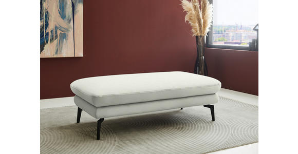 ECKSOFA  in Chenille, Flachgewebe Weiß  284/180 cm  - Schwarz/Weiß, Design, Textil/Metall (284/180cm) - Dieter Knoll