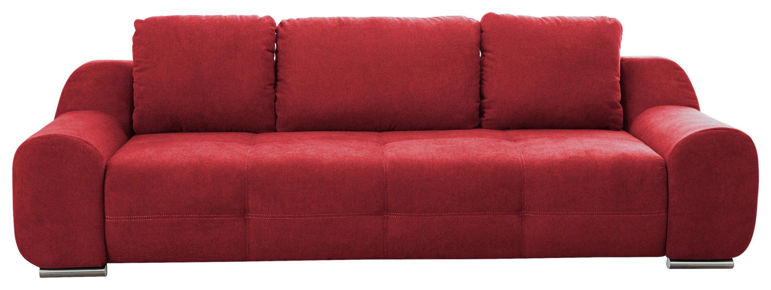 BIGSOFA Flachgewebe Bordeaux  - Bordeaux/Beige, Basics, Textil/Metall (262/88/108cm) - Cantus