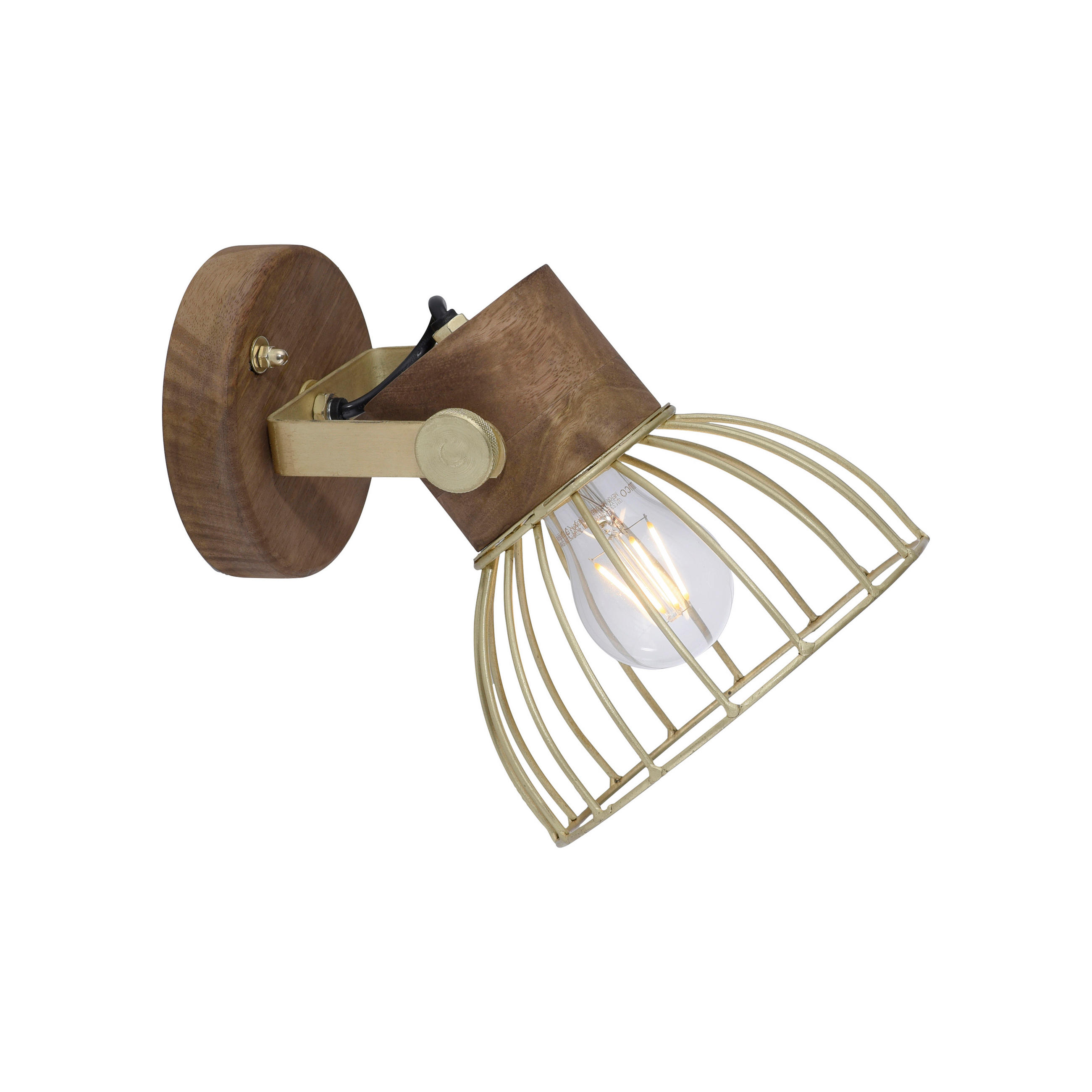 DECKENLEUCHTE Alami 20/20/25 cm   - Messingfarben, LIFESTYLE, Holz/Metall (20/20/25cm)