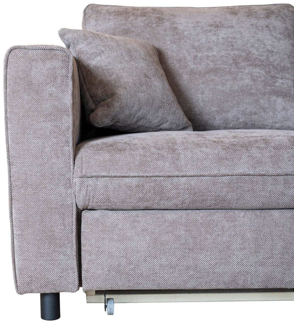 ECKSOFA Braun Flachgewebe  - Schwarz/Braun, KONVENTIONELL, Textil/Metall (252/162cm) - Carryhome