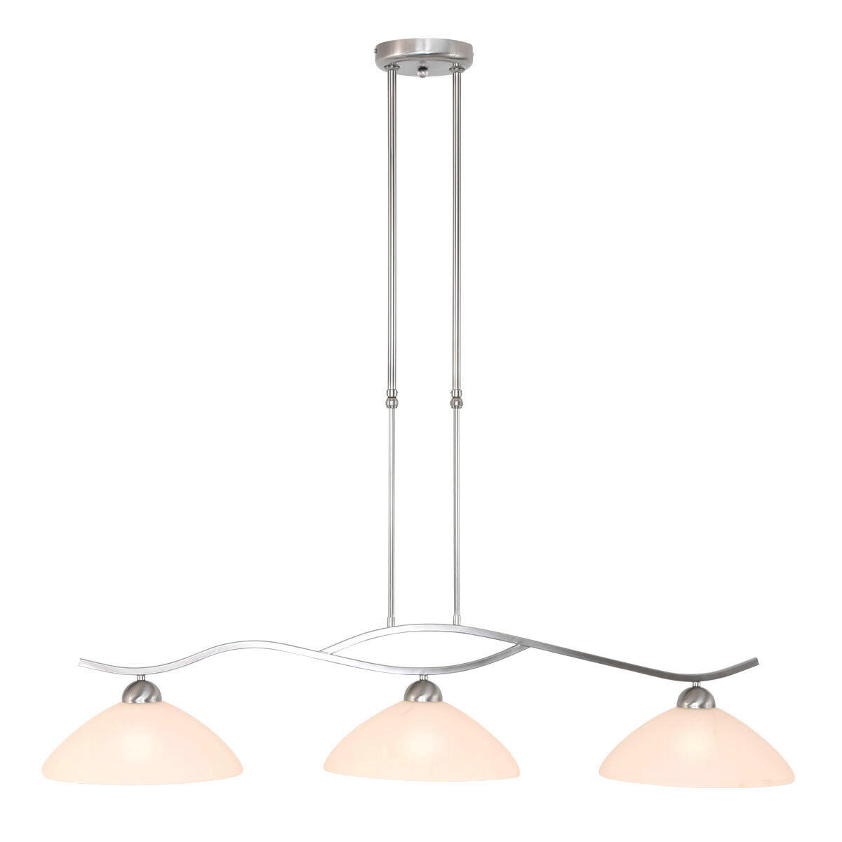 HÄNGELEUCHTE 115/30/165 cm  - Edelstahlfarben/Weiß, KONVENTIONELL, Glas/Metall (115/30/165cm)
