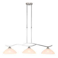 HÄNGELEUCHTE 115/30/165 cm  - Edelstahlfarben/Weiß, KONVENTIONELL, Glas/Metall (115/30/165cm)