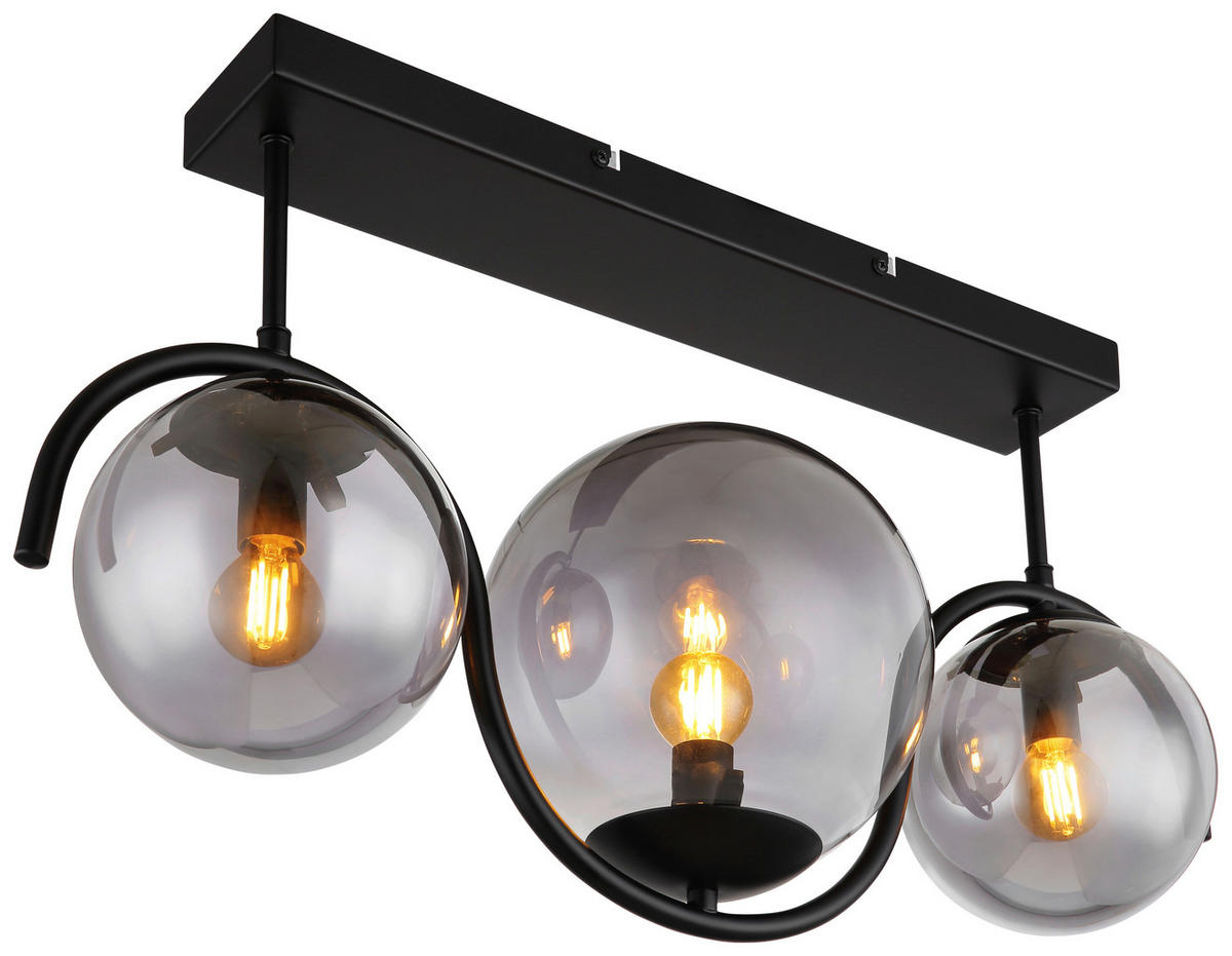 TAKLAMPA 60/20/33 cm  - svart, Basics, metall/glas (60/20/33cm) - Globo