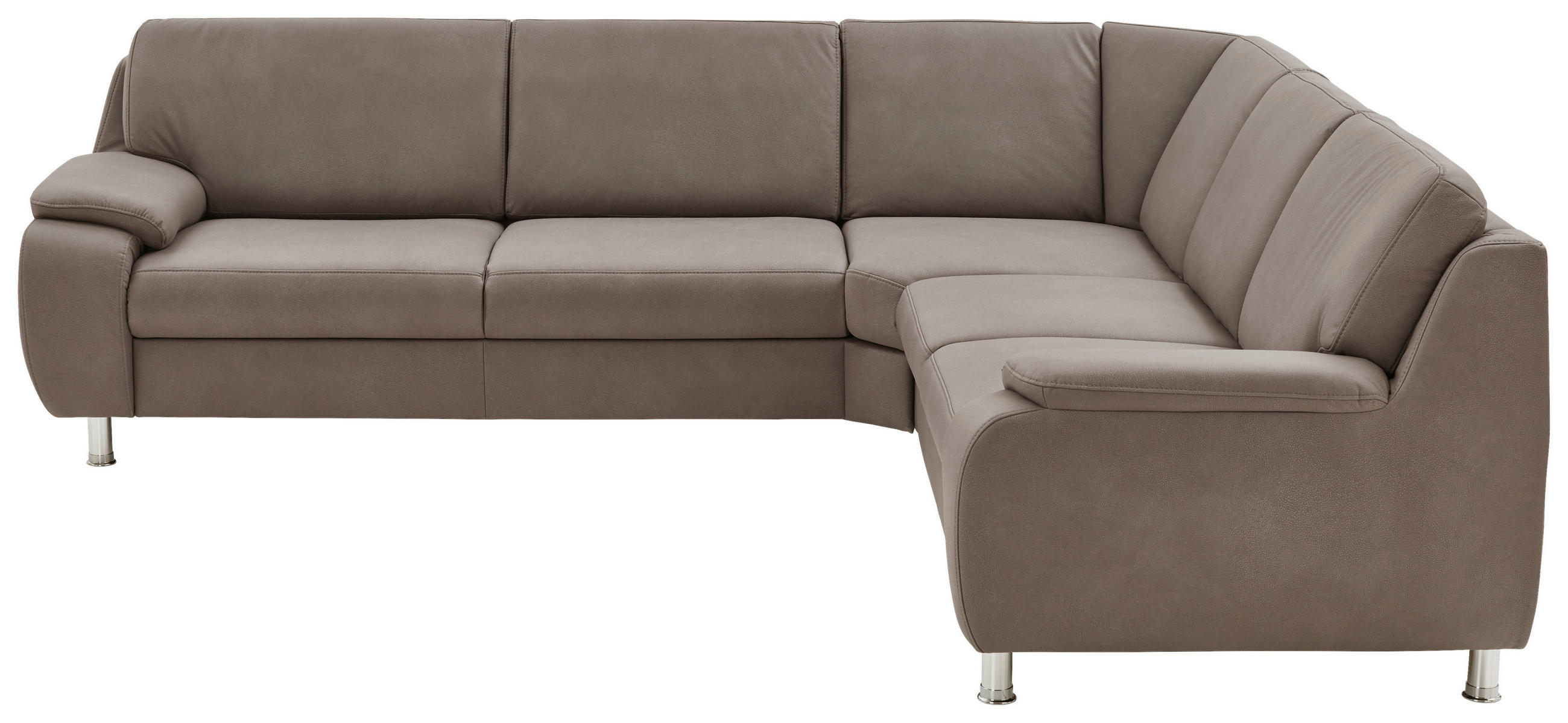 ECKSOFA Grau Mikrofaser  - Grau, KONVENTIONELL, Textil/Metall (274/244cm) - Beldomo System