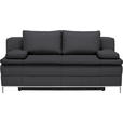 BOXSPRINGSOFA in Webstoff Anthrazit - Chromfarben/Anthrazit, Design, Textil/Metall (200/93/107cm) - Novel