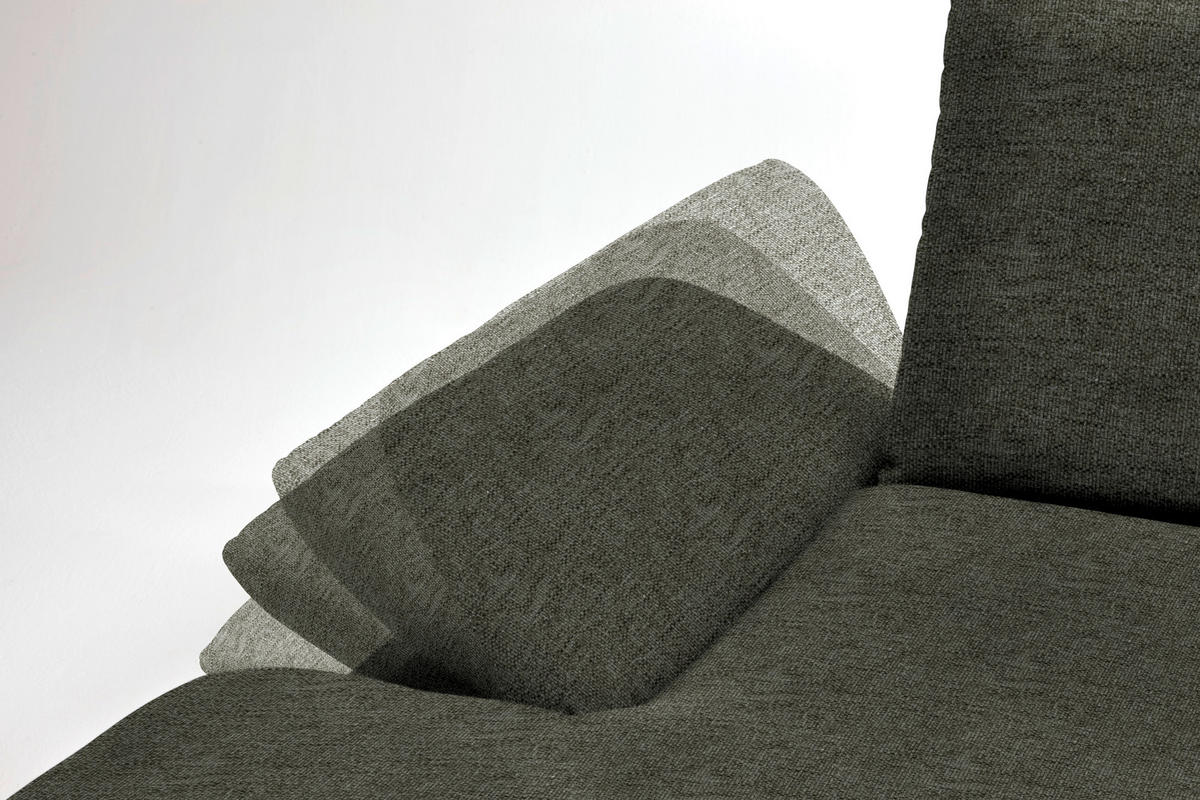 ECKSOFA in Flachgewebe Graubraun  159/314 cm  - Graubraun/Schwarz, Design, Holz/Textil (159/314cm) - Dieter Knoll