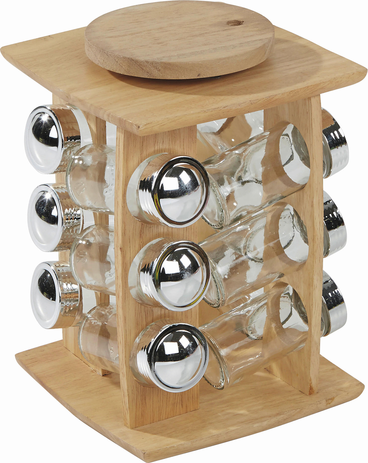 Gewürzregal Holz Gabriella Mit 12 Gläser BxH: 17,5x23,8 cm