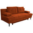 SCHLAFSOFA Webstoff Rostfarben  - Rostfarben/Schwarz, KONVENTIONELL, Holz/Kunststoff (199/88/88cm) - Carryhome