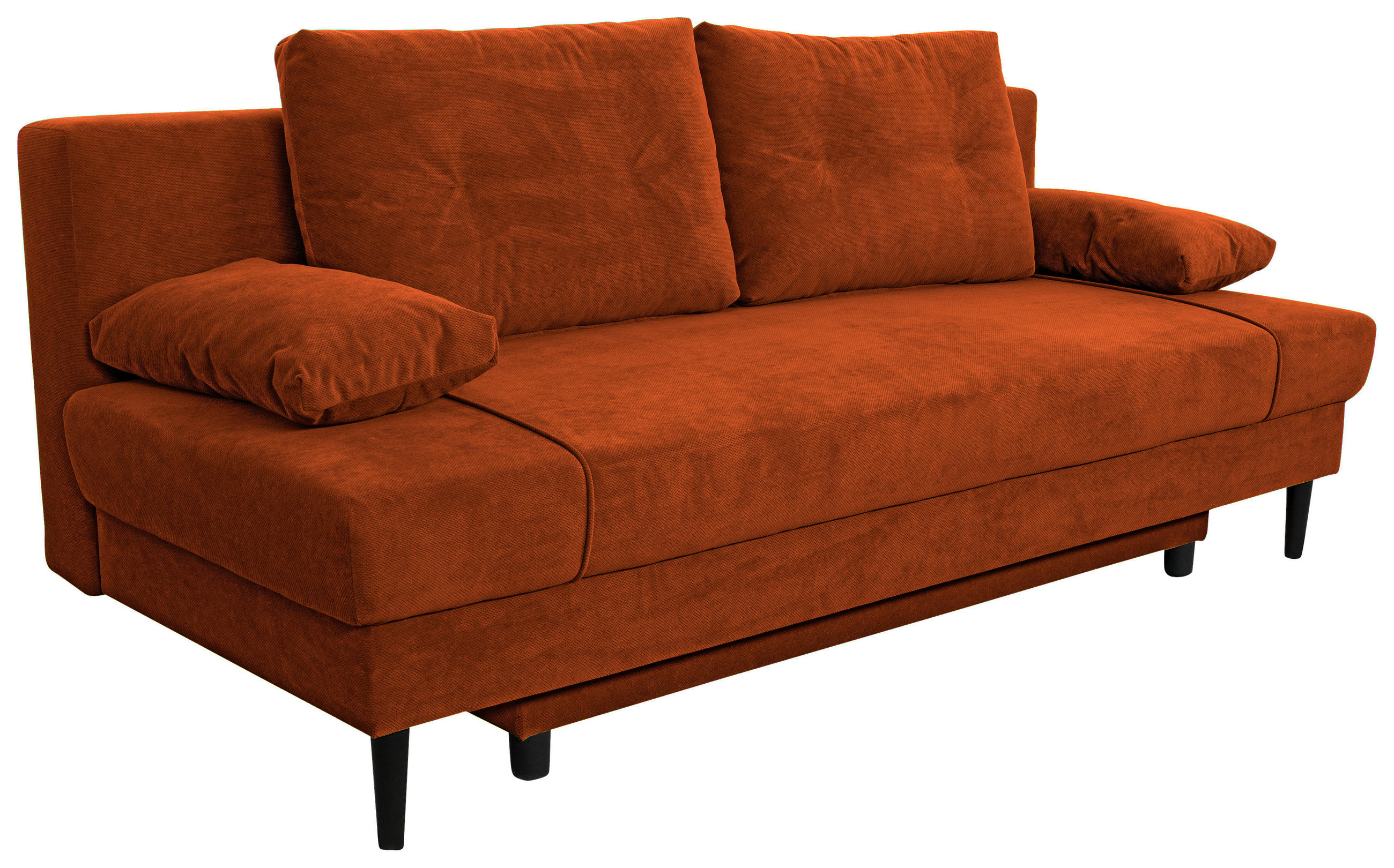 SCHLAFSOFA Webstoff Rostfarben  - Rostfarben/Schwarz, KONVENTIONELL, Holz/Kunststoff (199/88/88cm) - Carryhome