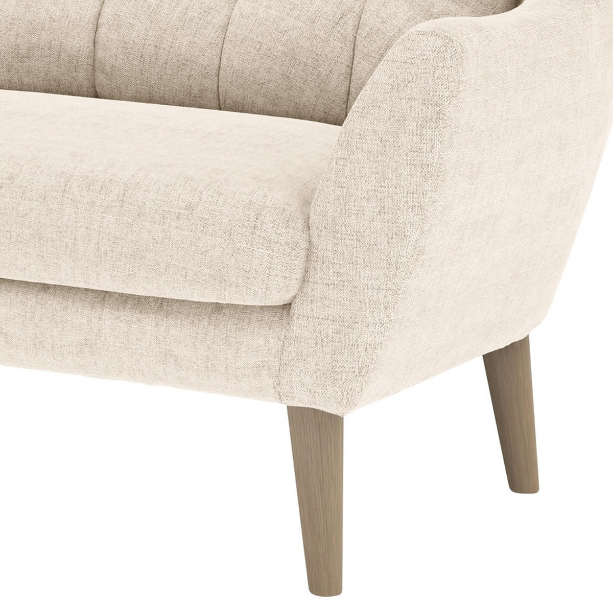 3-SITZER-SOFA in Webstoff Silberfarben  - Eichefarben/Silberfarben, Konventionell, Holz/Textil (197/107/94cm) - Trendmanufaktur