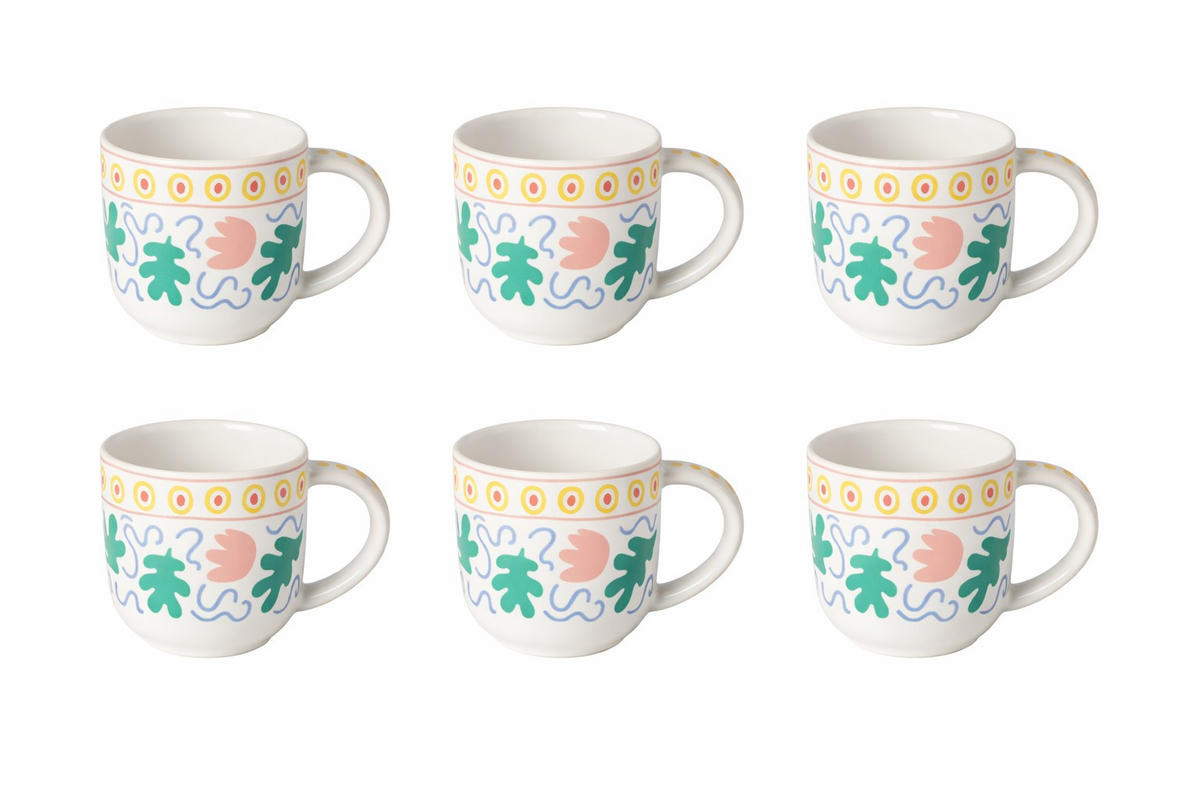 KAFFEEBECHERSET SUMMER BLISS 6-teilig  - Multicolor, Basics, Keramik - Costa Nova