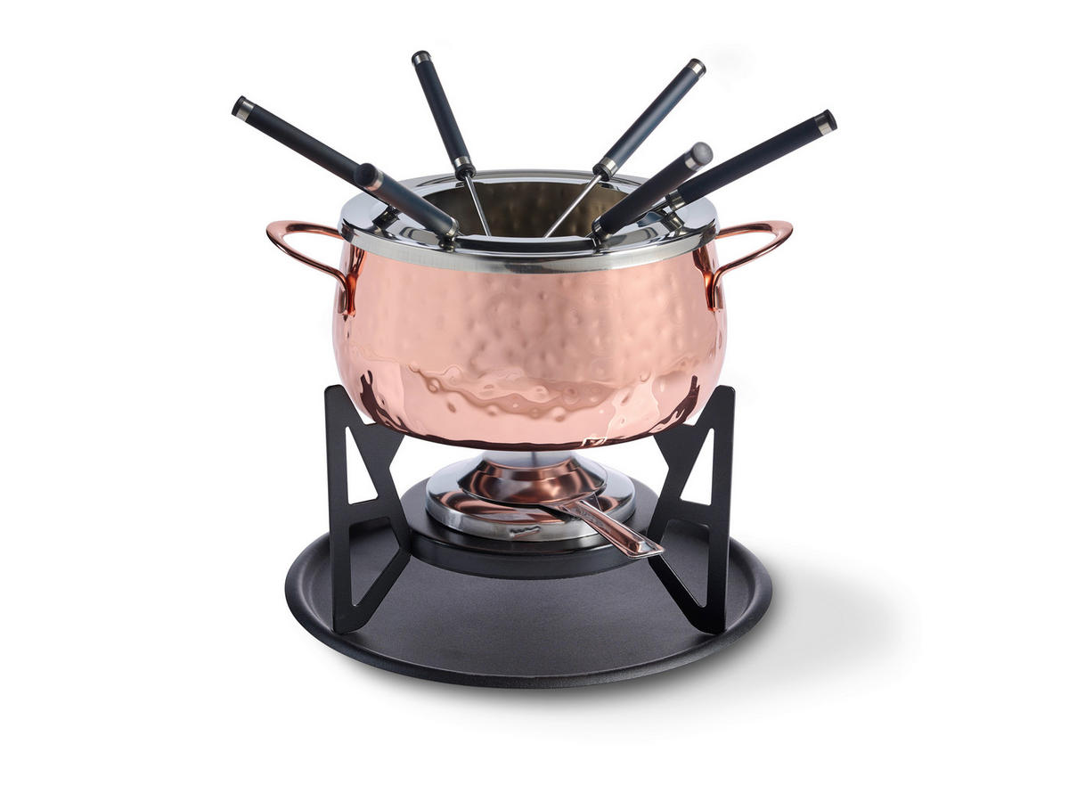 FONDUESET  - Edelstahlfarben/Schwarz, Basics, Metall - Homeware Profession.