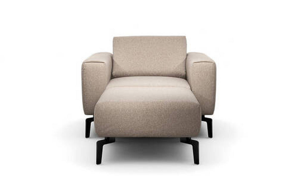 SESSELSET in Chenille Sandfarben  - Sandfarben/Schwarz, Design, Textil/Metall (110/85/86-94cm) - SENSOO